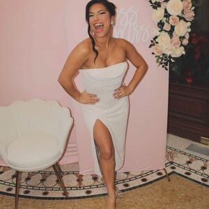 Elegant Ivory Strapless Dress